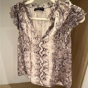 Generation Love Beige and Brown Snake Print Blouse